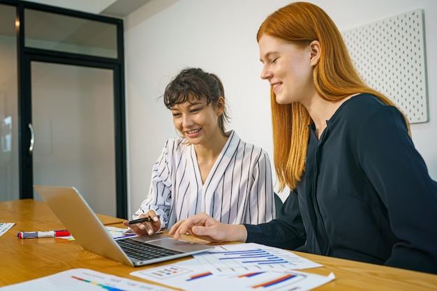 Technology startup workspace with financial tracking systems